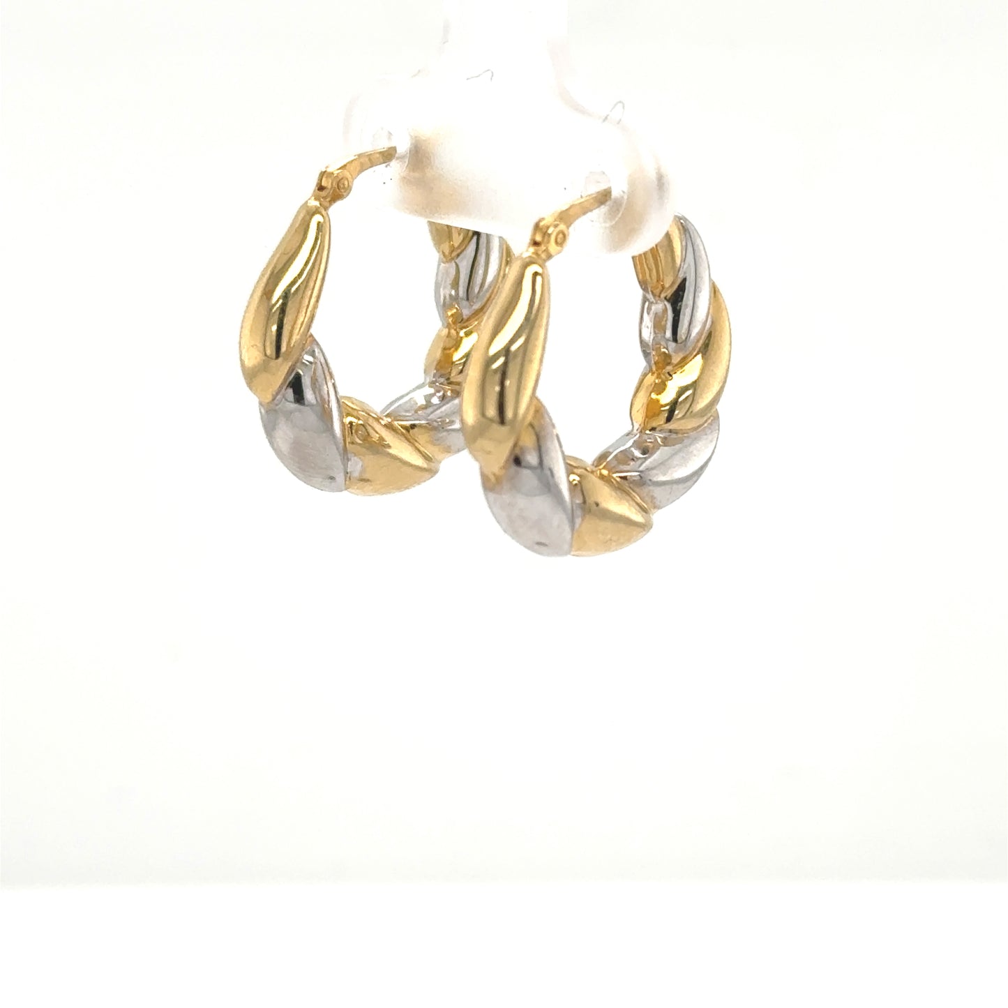 14K Two-Tone Hoop Earrings