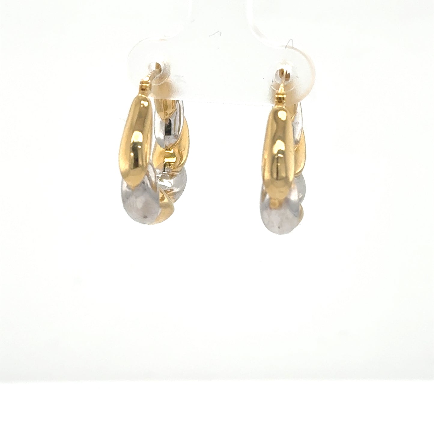 14K Two-Tone Hoop Earrings