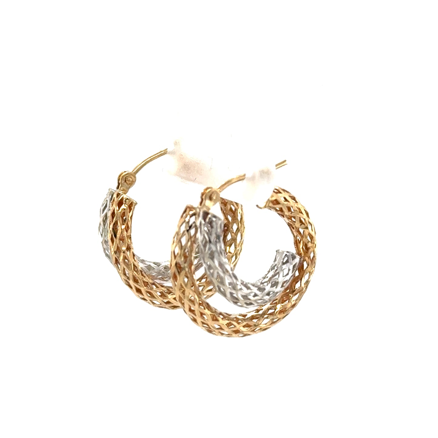 14K Two-Tone Hoop Earrings