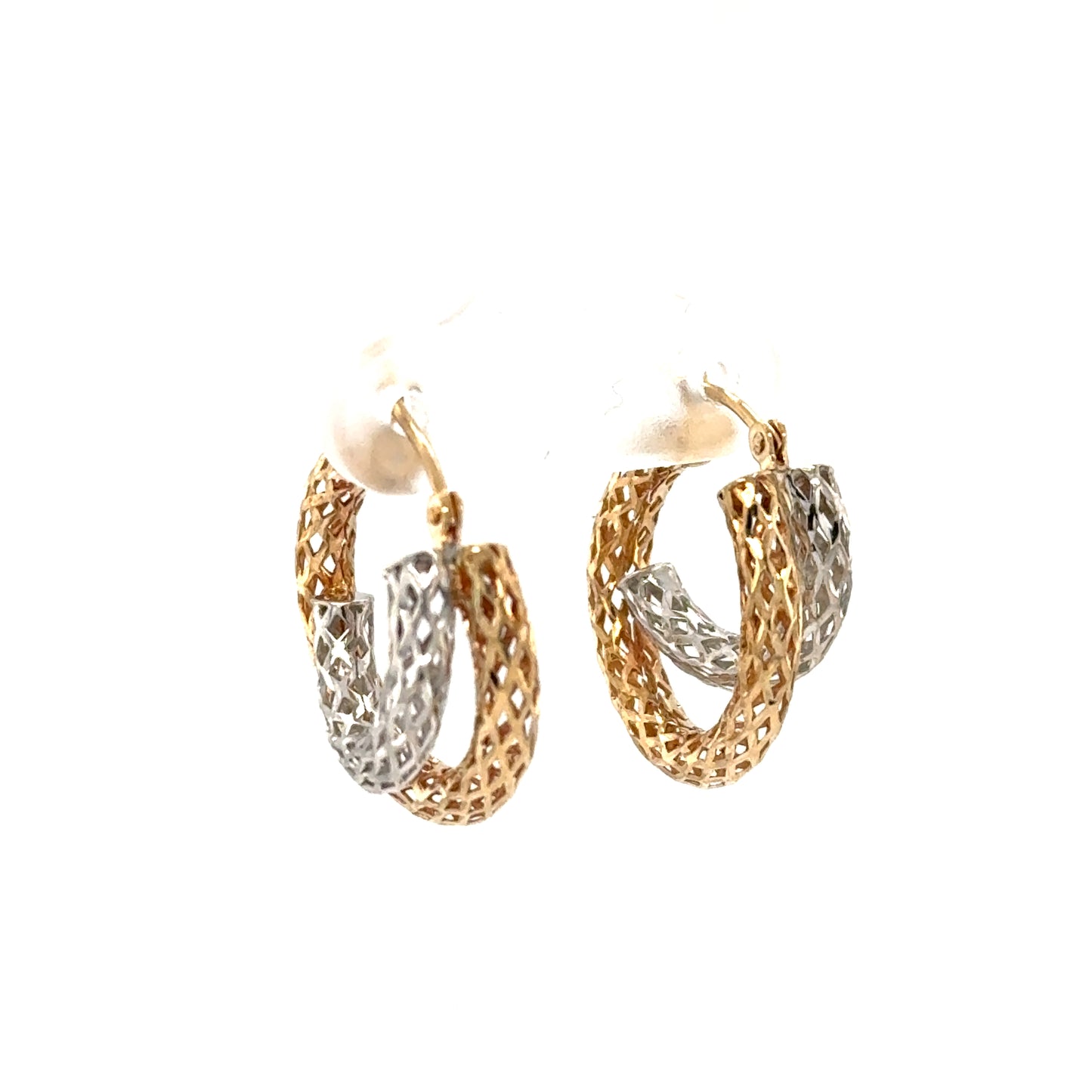 14K Two-Tone Hoop Earrings