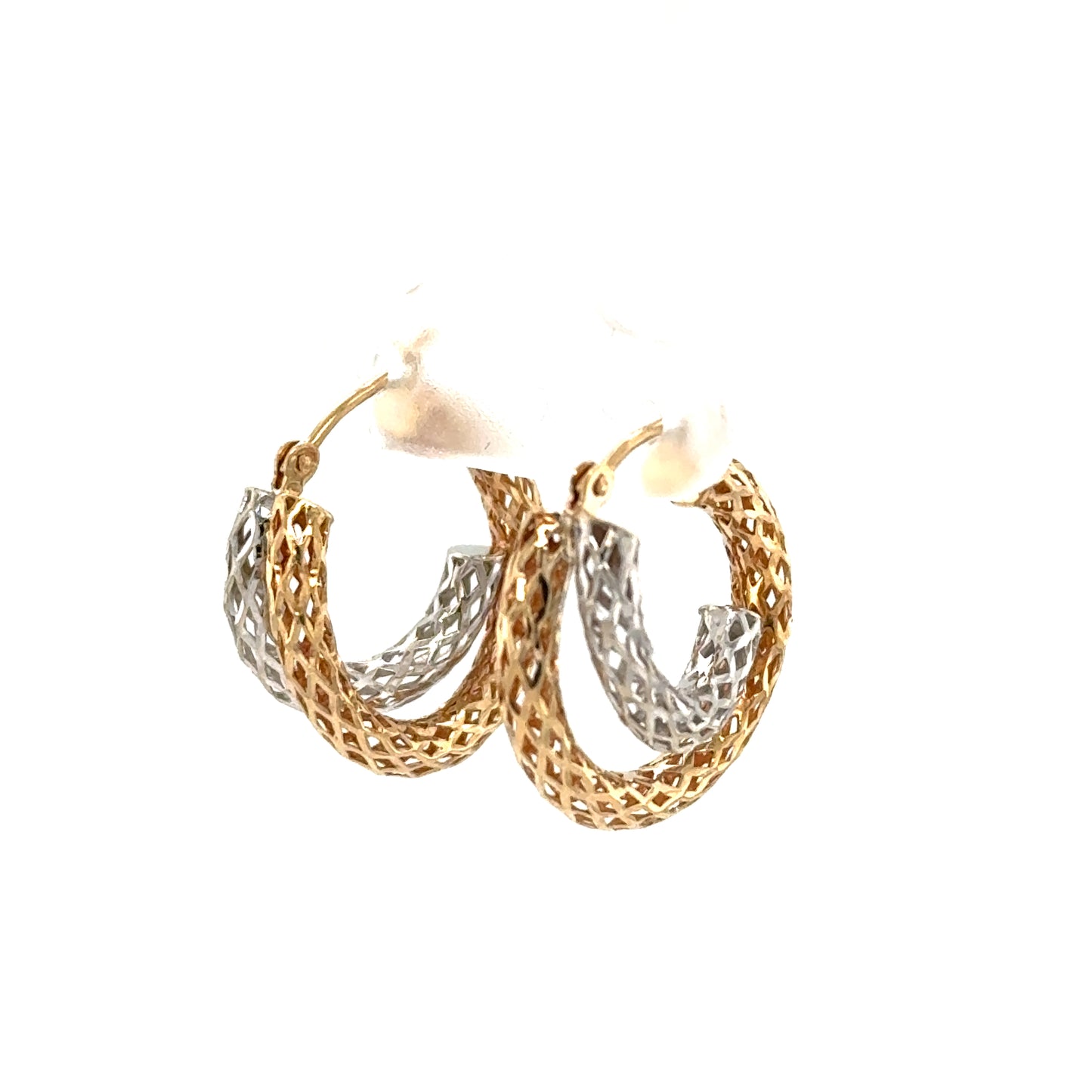 14K Two-Tone Hoop Earrings