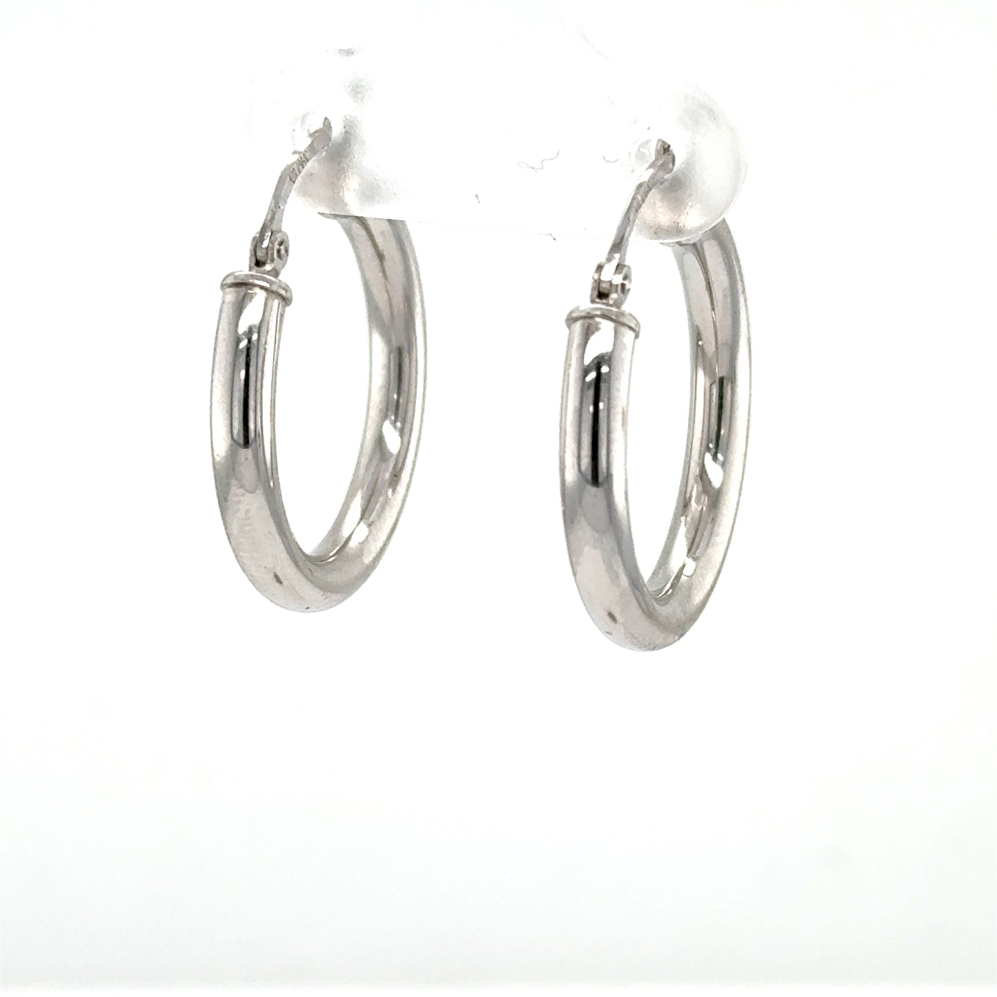 14K White Gold Hoop Earrings