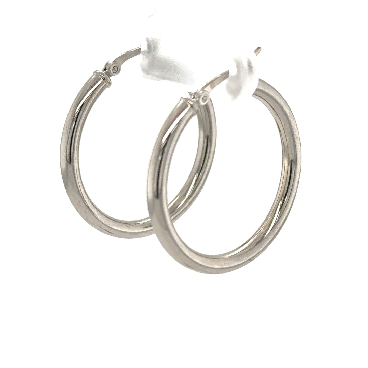 14K White Gold Hoop Earrings