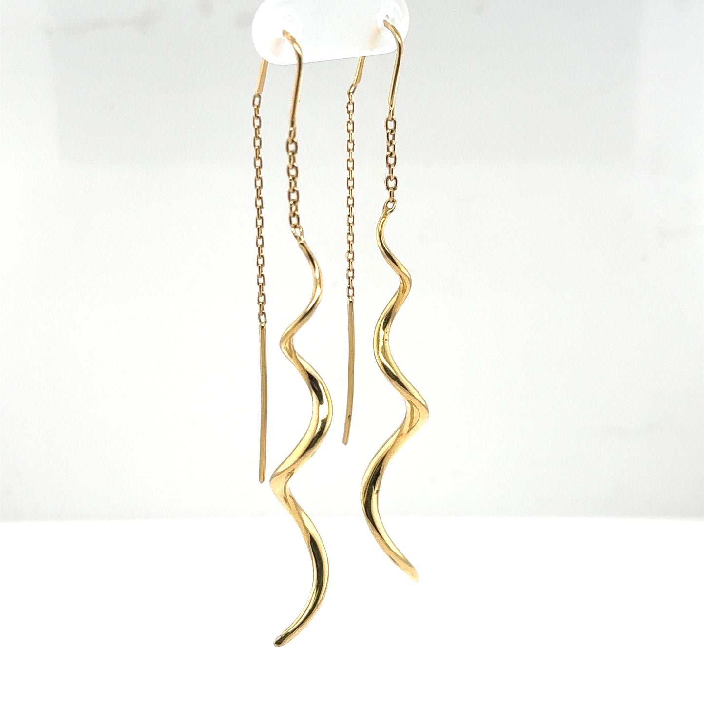 14K Yellow Gold Twist Threader Earrings