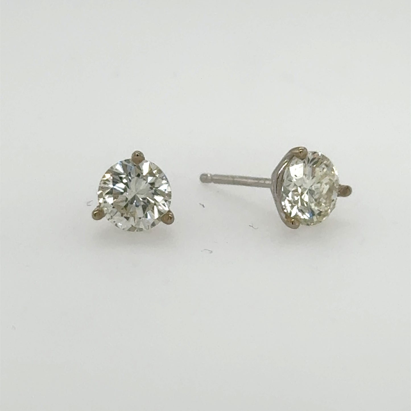 14K White Gold 1.34ctw Diamond Stud Earrings