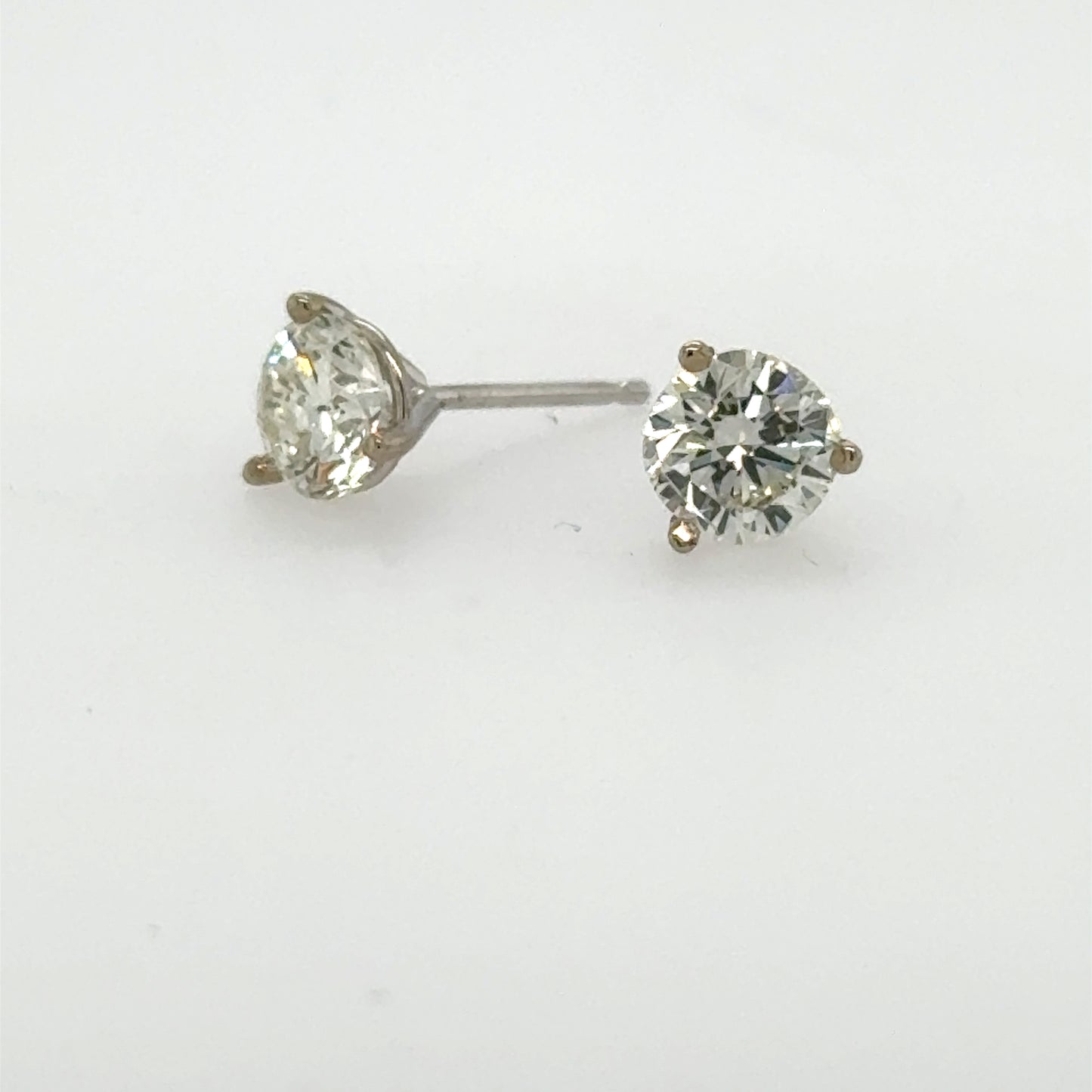 14K White Gold 1.34ctw Diamond Stud Earrings