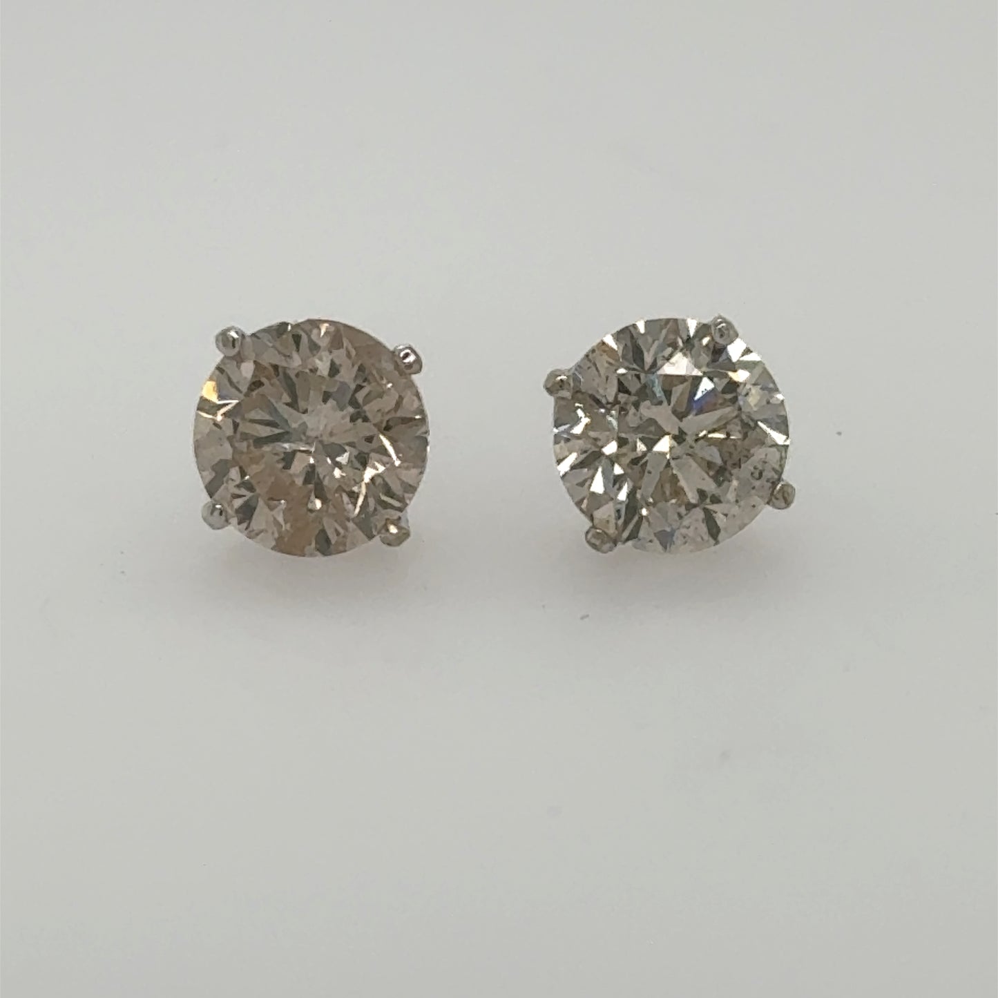 14K White Gold 3.13ctw Diamond Stud Earrings