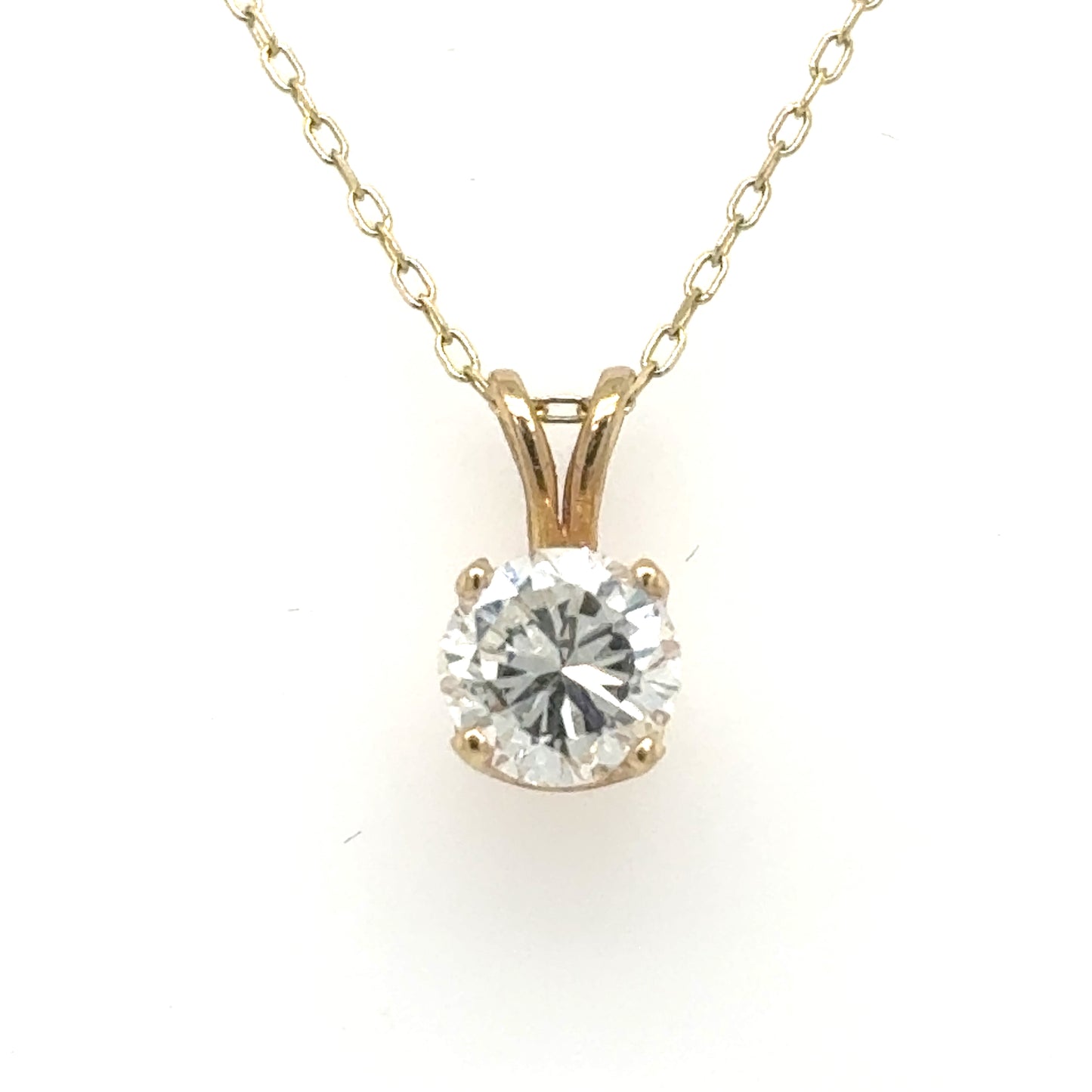 14K Yellow Gold 1.22ct Diamond Solitaire Pendant