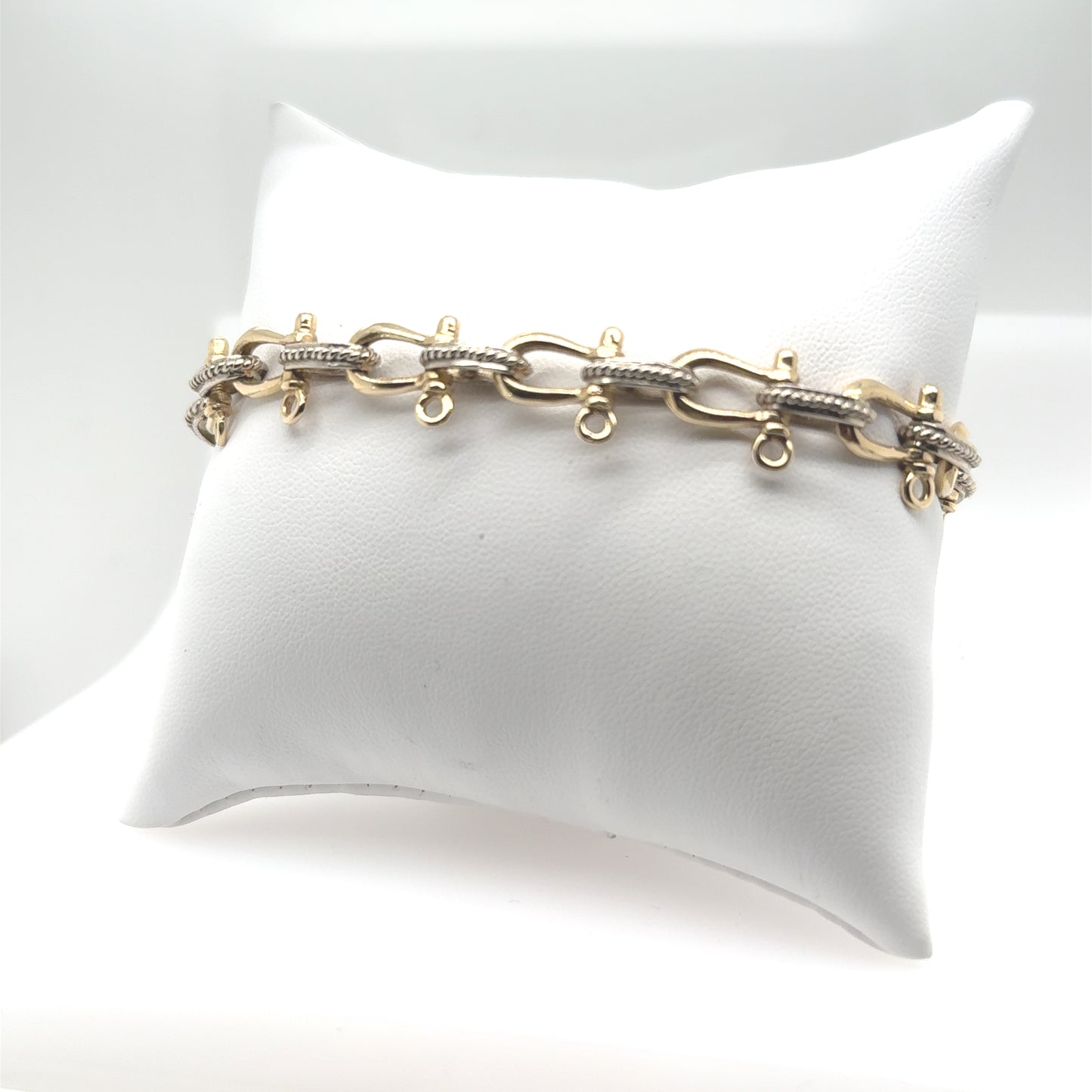 14K Yellow & White Gold Shackle Bracelet