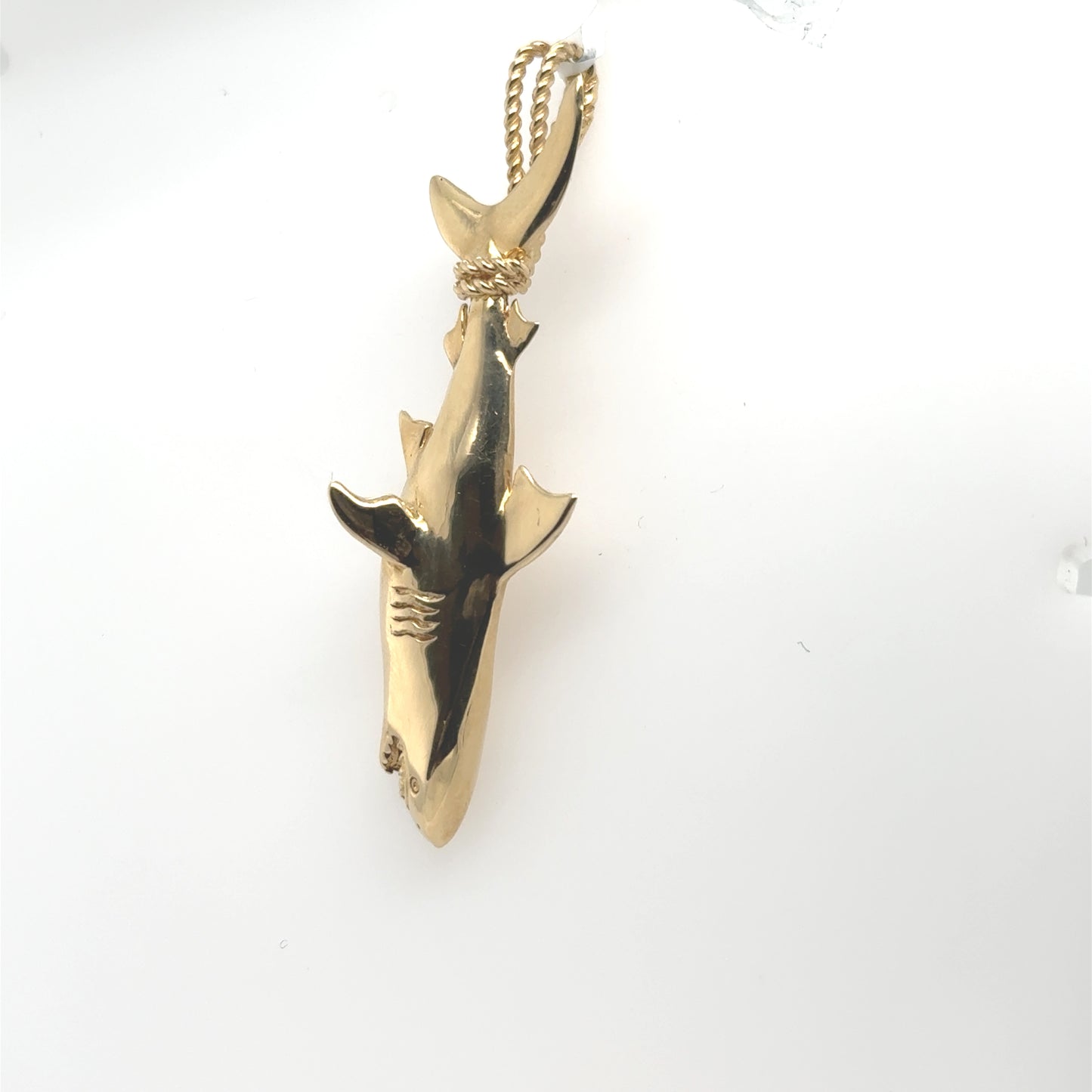 14K Yellow Gold Shark Charm