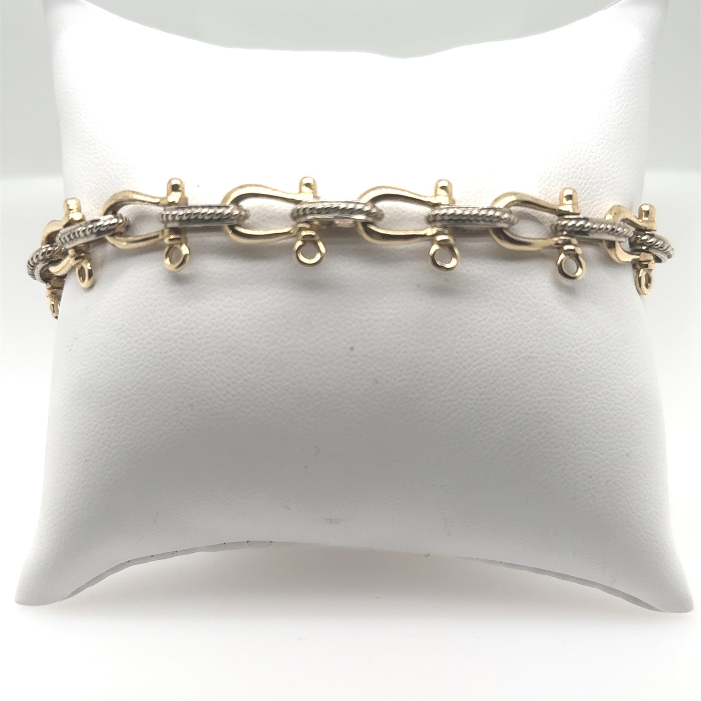 14K Yellow & White Gold Shackle Bracelet