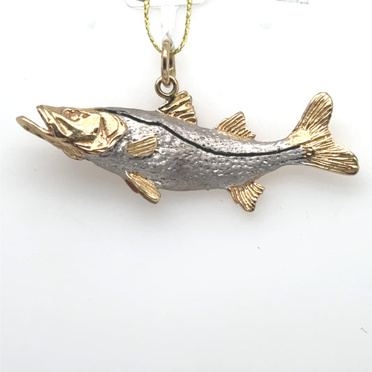 14K Two-Tone Snook Charm