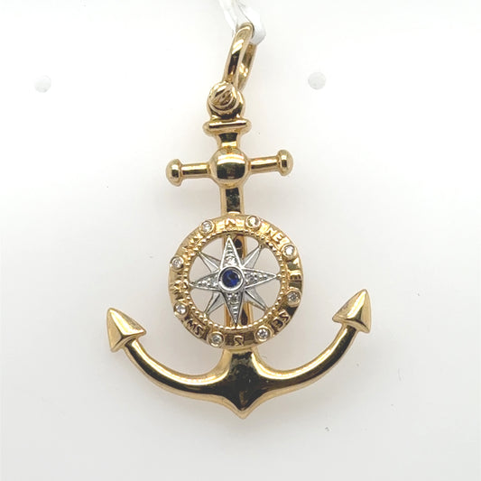 14K Yellow Gold Mariners Cross