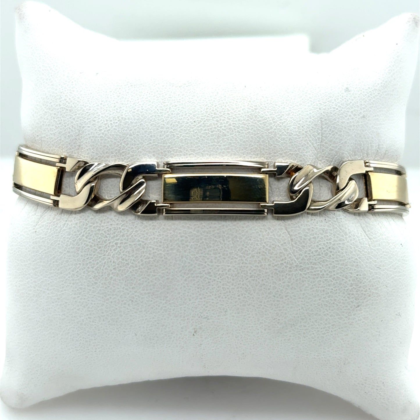 14K Yellow & White Gold Gents Bracelet