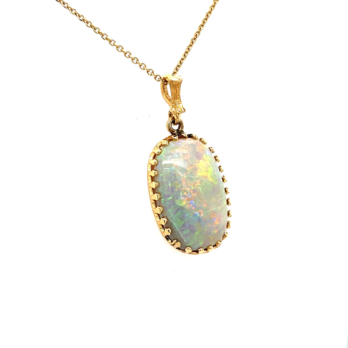 14K Yellow Gold Opal Pendant