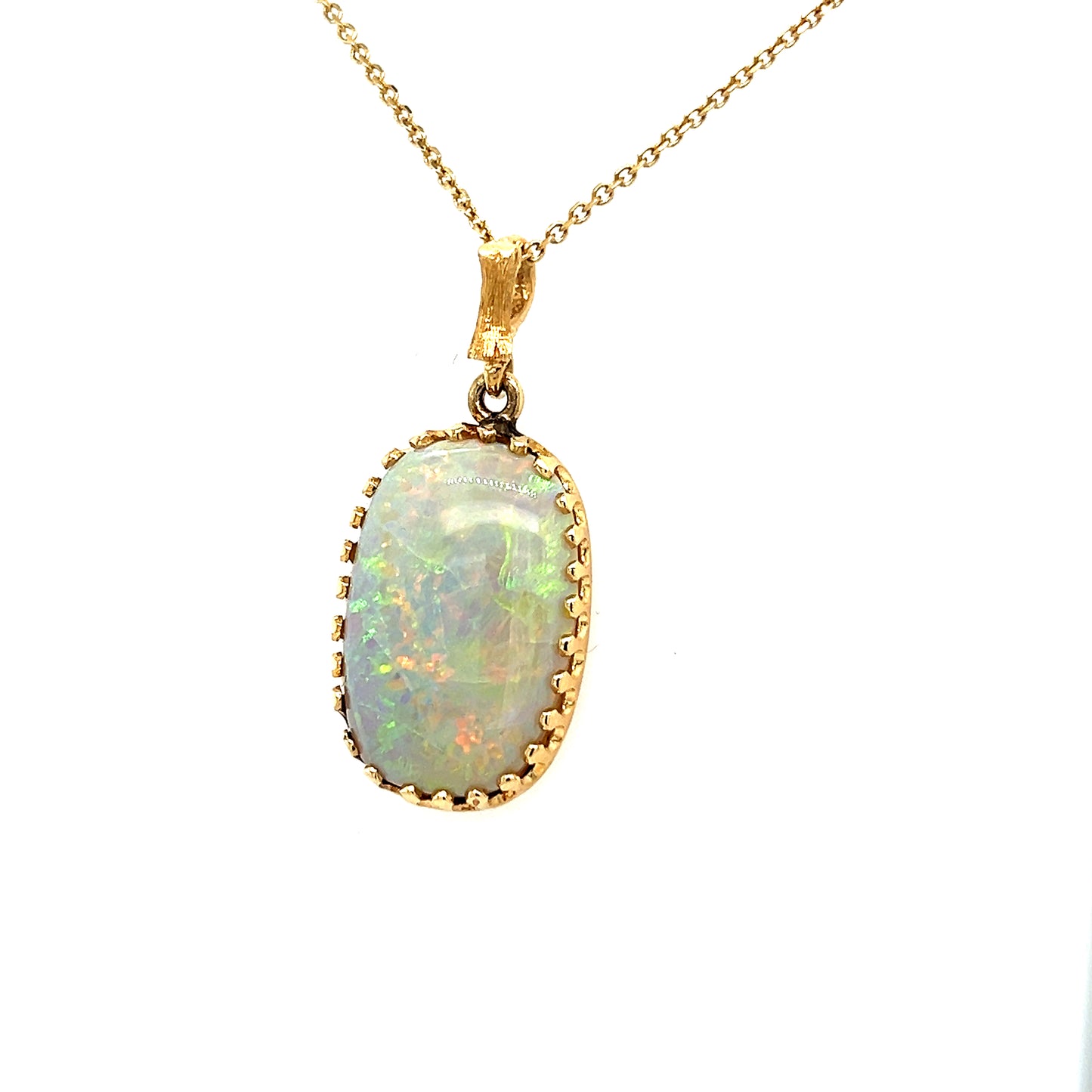 14K Yellow Gold Opal Pendant