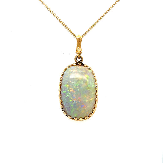 14K Yellow Gold Opal Pendant