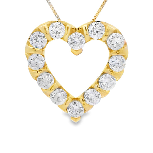 10K Yellow Gold Lab Grown Diamond Heart Pendant