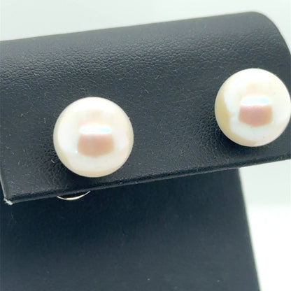 Sterling Silver 11-12mm Freshwater Pearl Stud Earrings