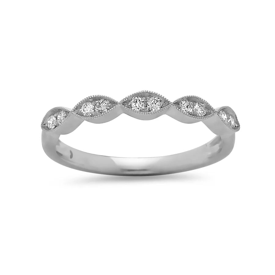 14K White Gold Diamond Stackable Band