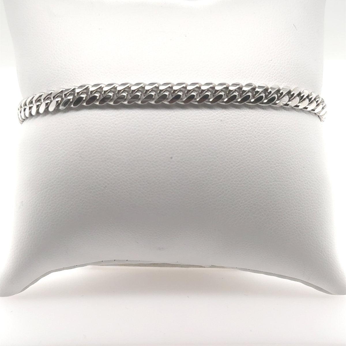 14K White Gold Miami Cuban Link Bracelet - 5.2mm, 8.25"