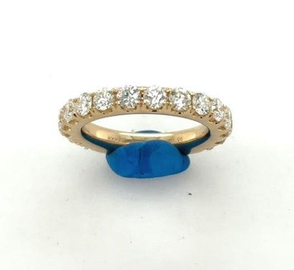 18K Yellow Gold Diamond Wedding Band - 1.98ctw Round Brilliant