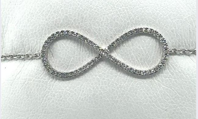 14K Gold Diamond Infinity Symbol Bracelet for Women