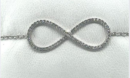 14K Gold Diamond Infinity Symbol Bracelet for Women